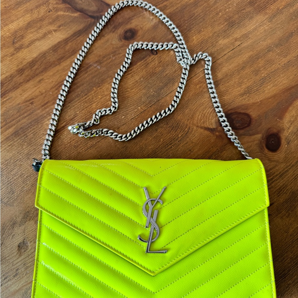 Yves Saint Laurent Neon Yellow Crossbody Bag - Picture 2 of 10